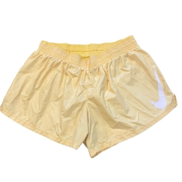 Nike Swoosh Butter Yellow Lined Runner shorts moisture wicking sporty athleisure - Picture 7 of 16